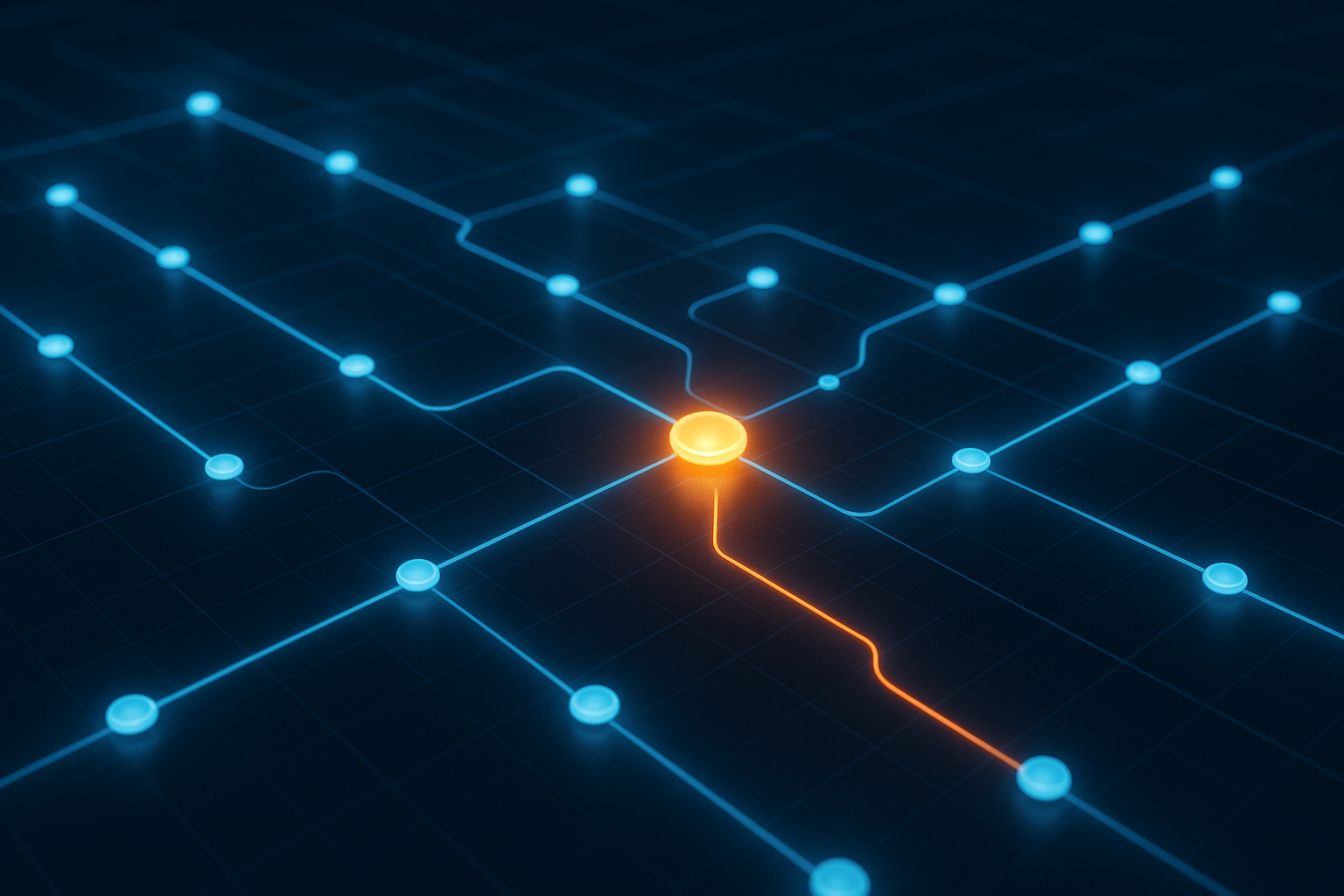 expired domain 301 redirect SEO - Digital landscape with neon pathways and central glowing node