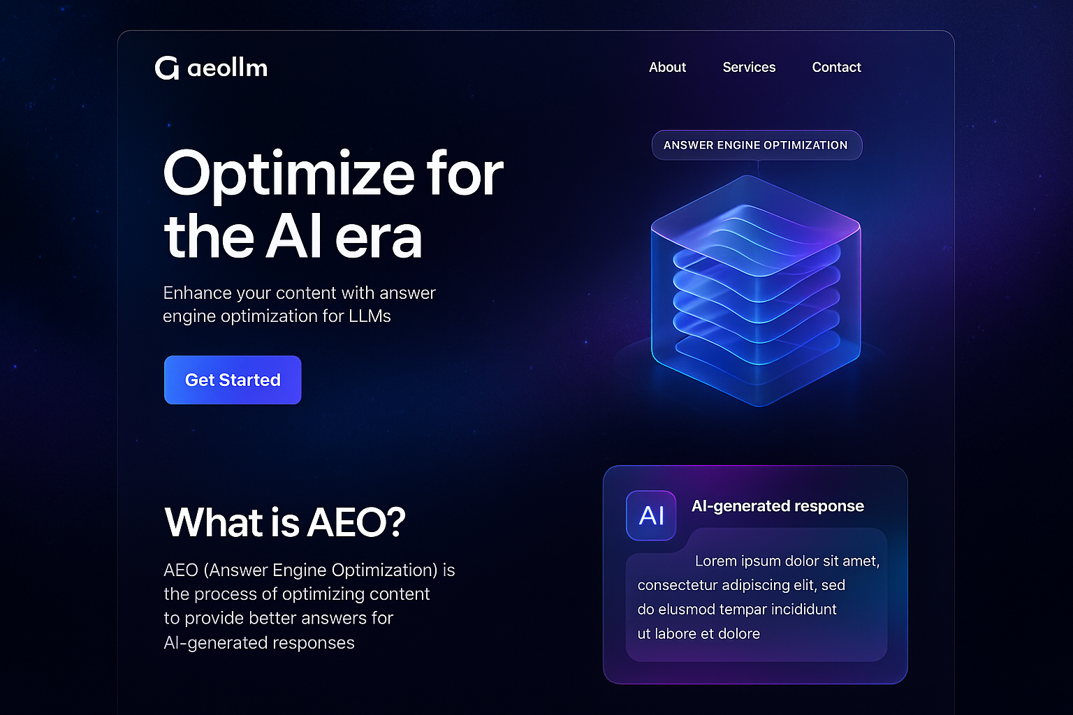 aeollm.com website mockup