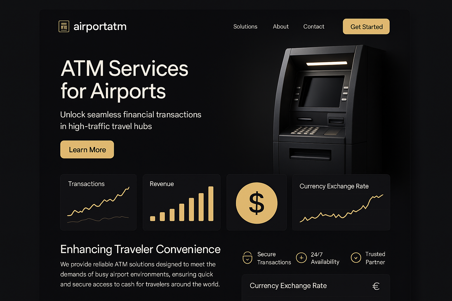 airportatm.com website mockup