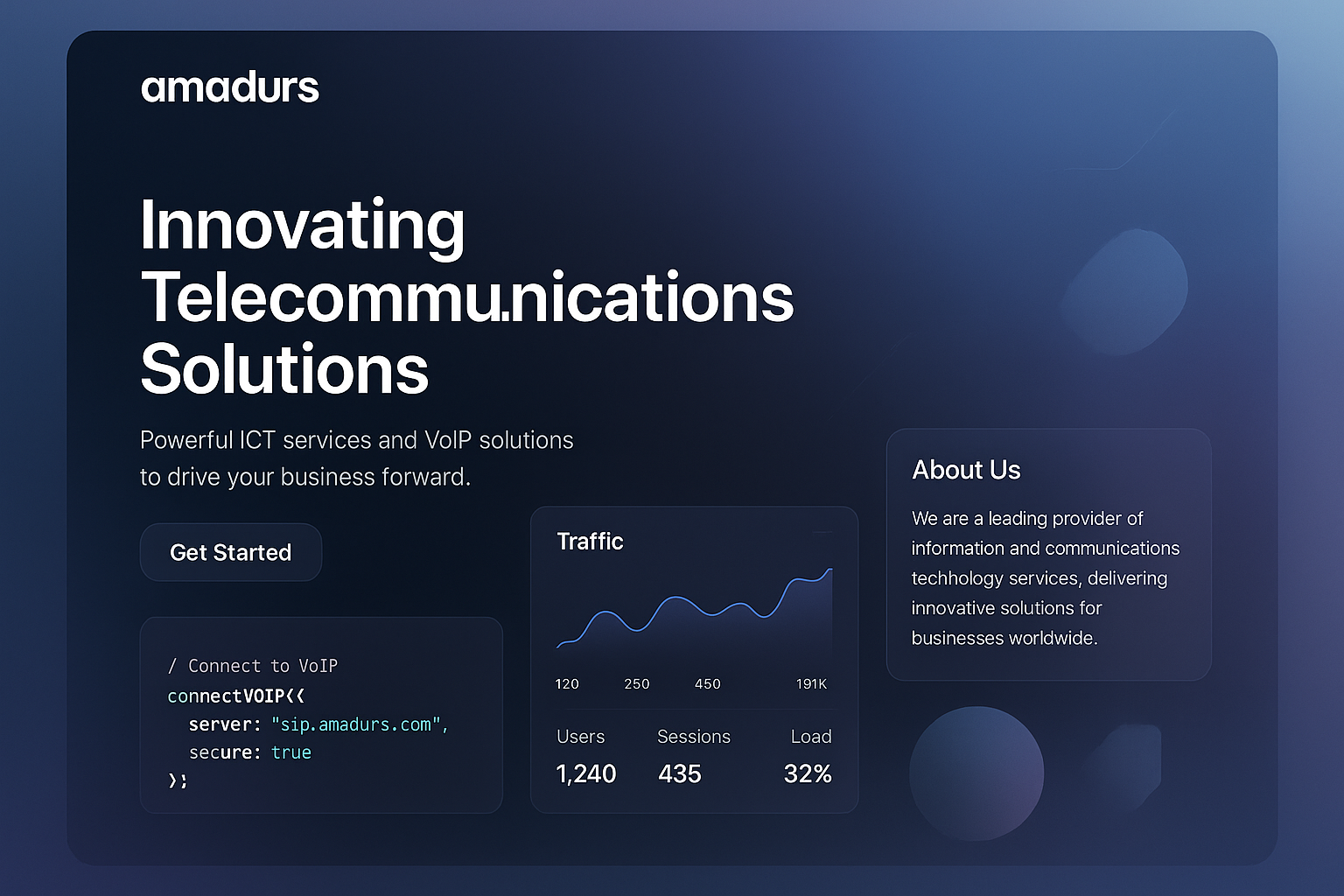 amadurs.com website mockup