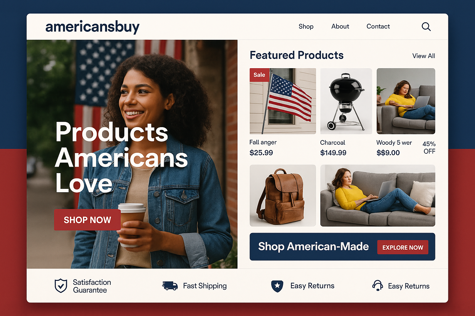 americansbuy.com website mockup