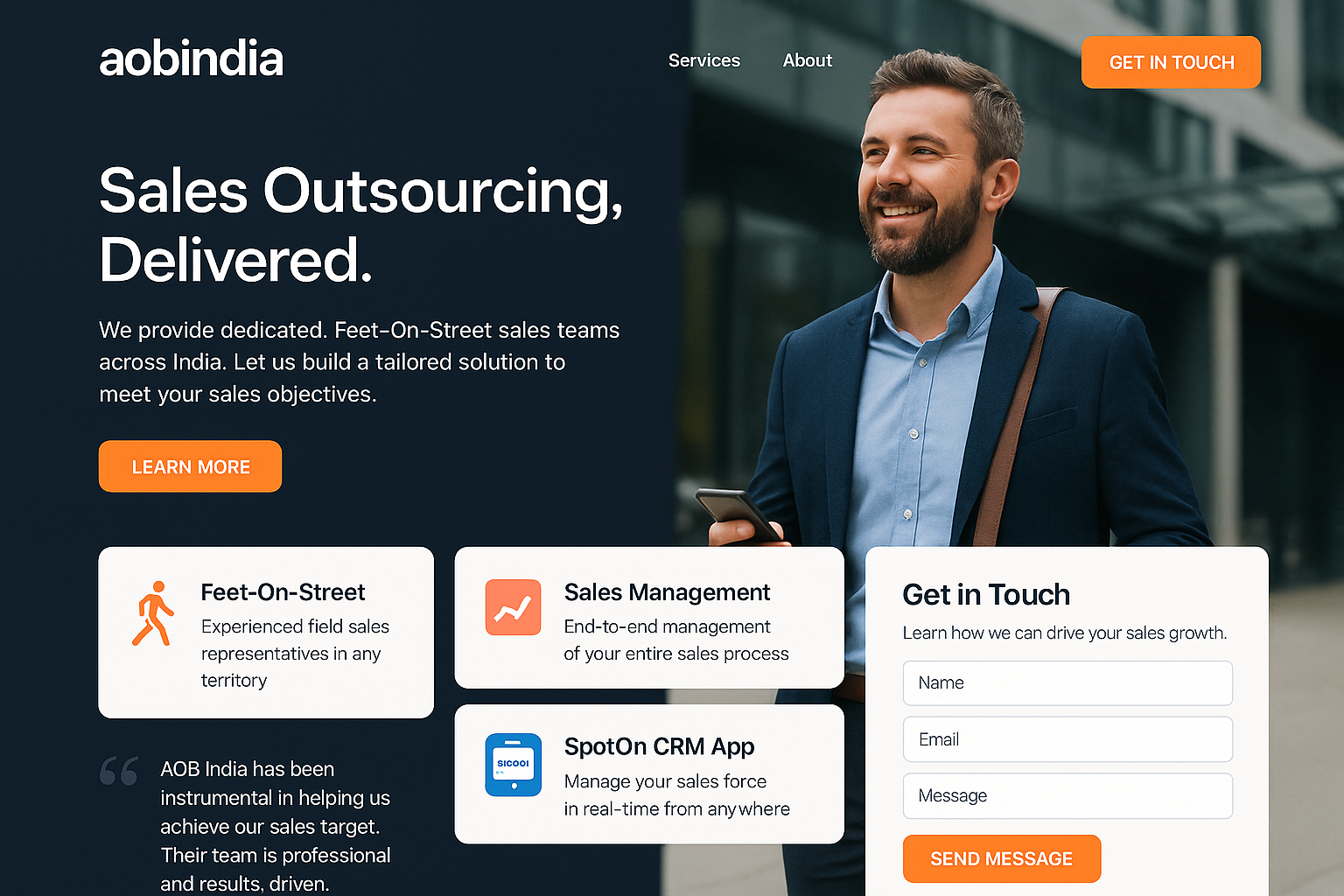 aobindia.com website mockup