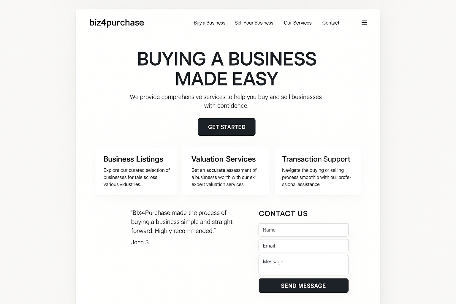 biz4purchase.com website mockup