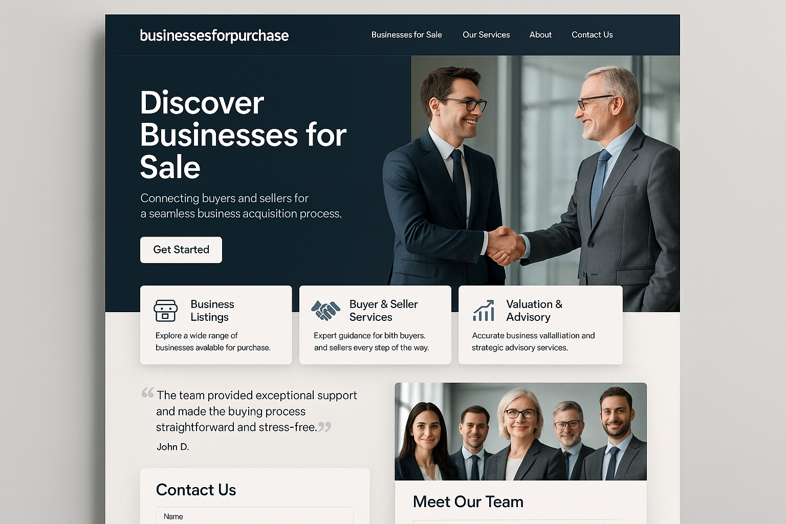 businessesforpurchase.com screenshot