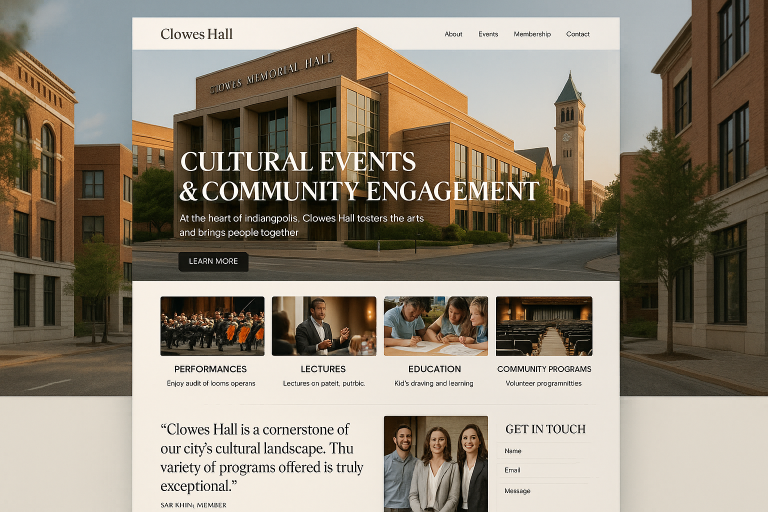cloweshall.com website mockup
