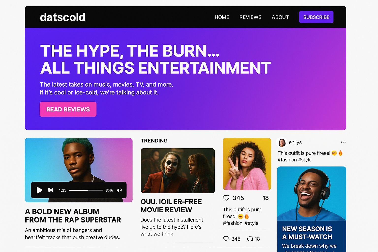 datscold.com website mockup