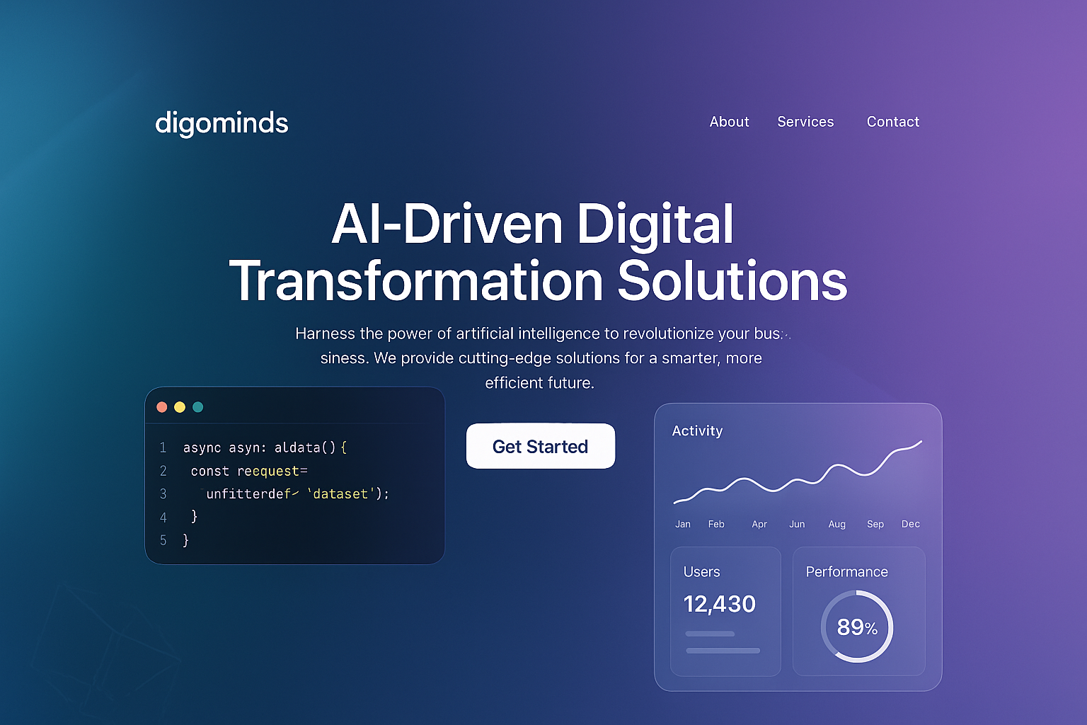 digominds.com website mockup