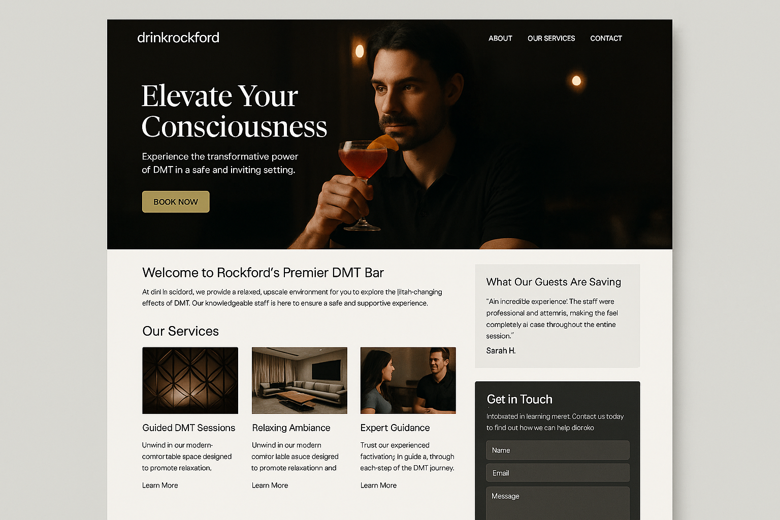 drinkrockford.com website mockup