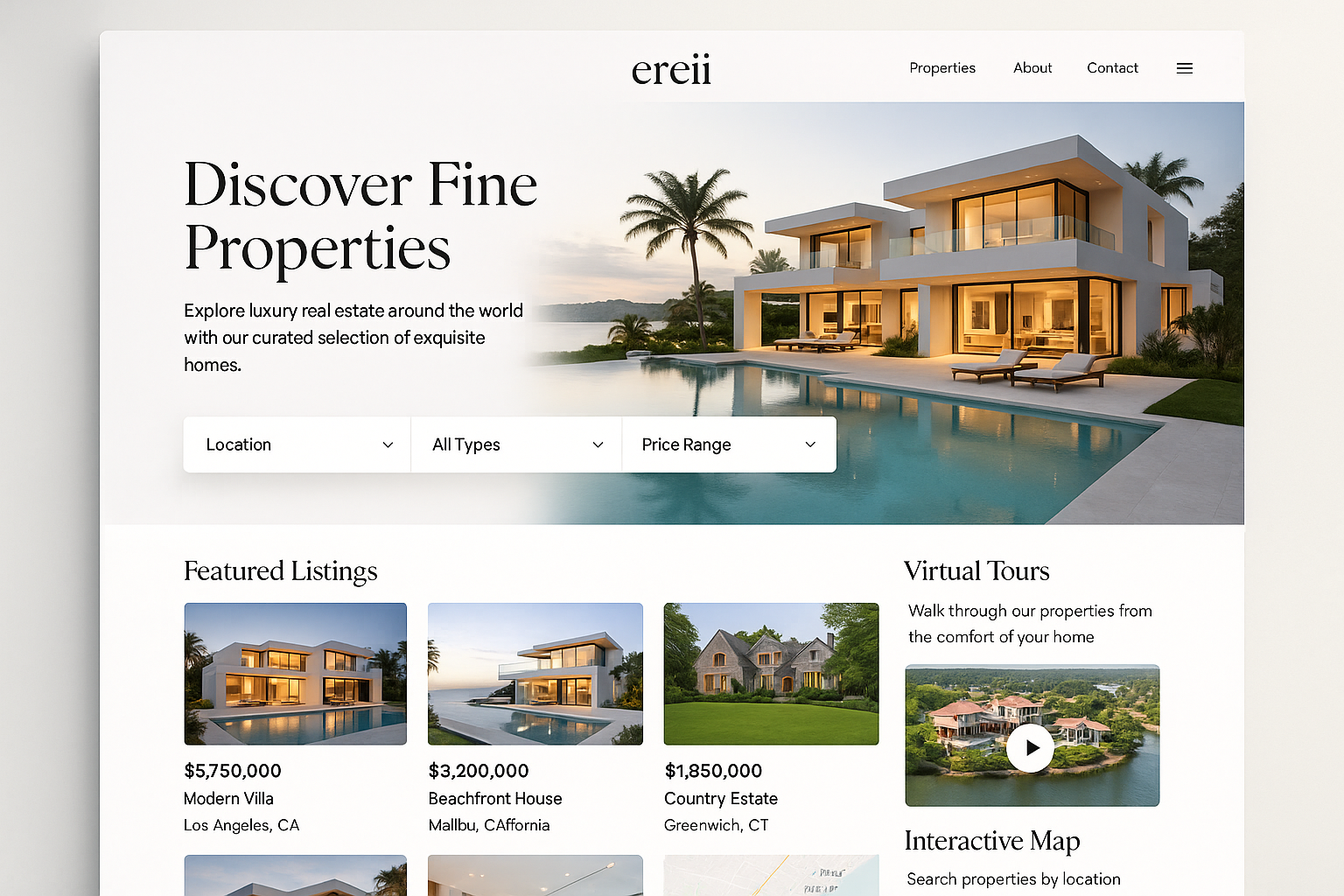 ereii.com website mockup