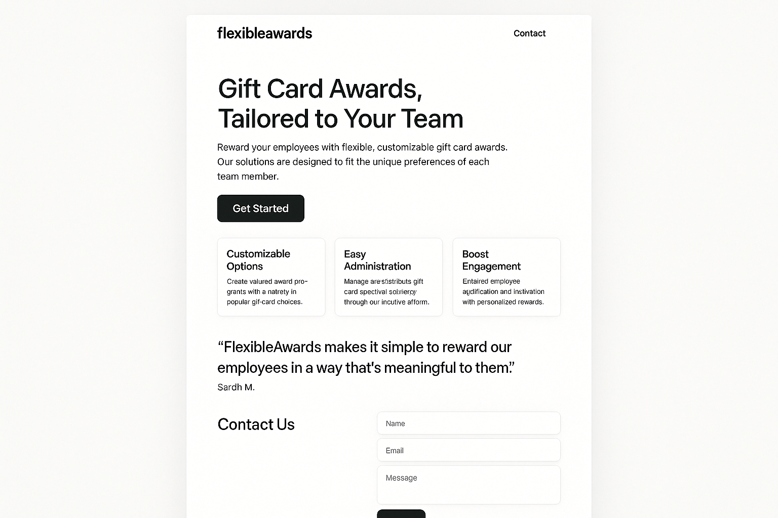 flexibleawards.com website mockup