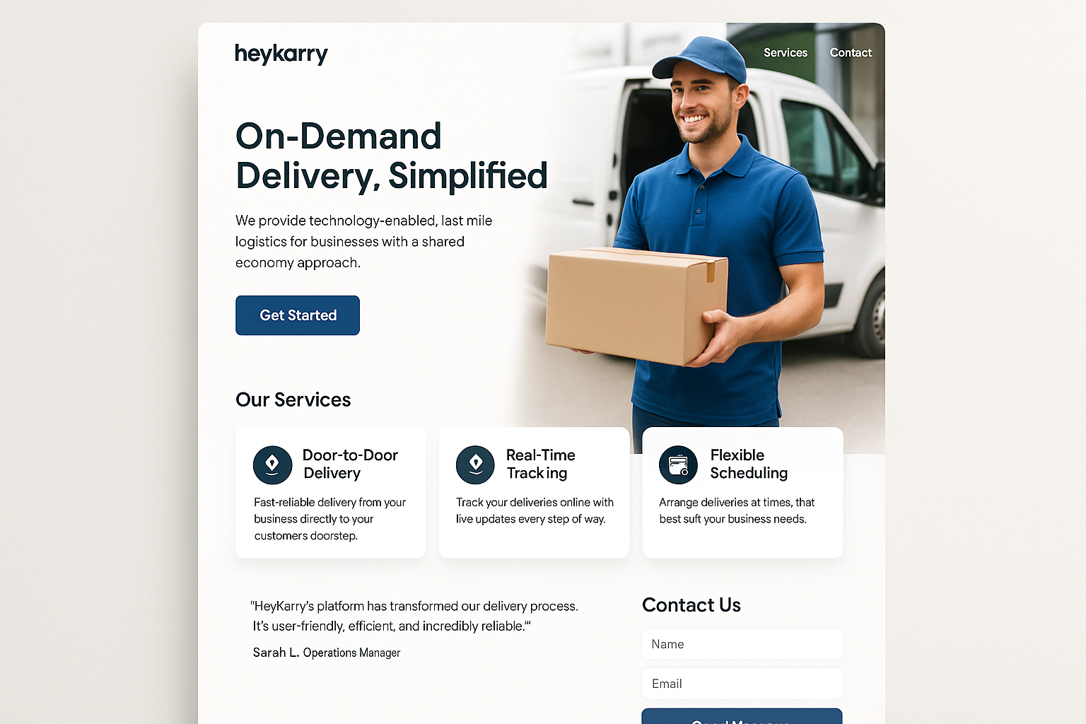 heykarry.com website mockup