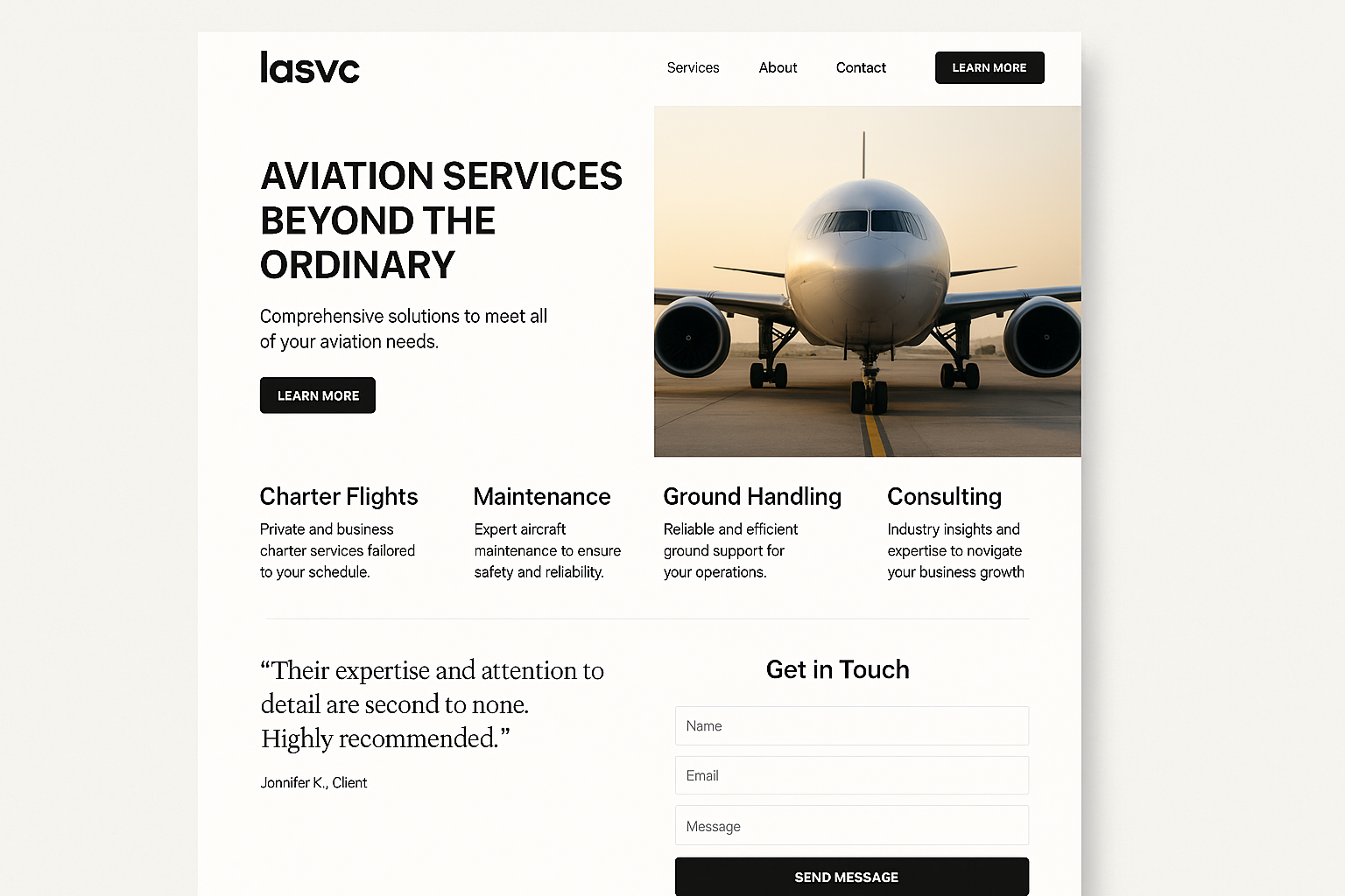 lasvc.com website mockup