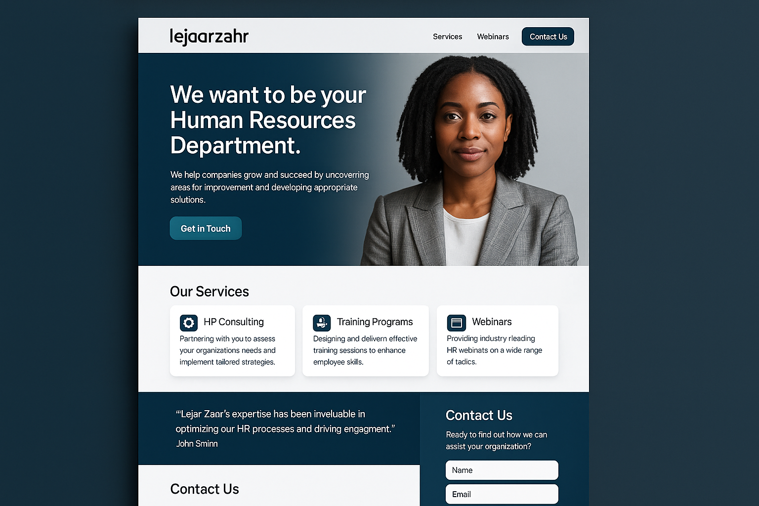 lejarzahr.com website mockup