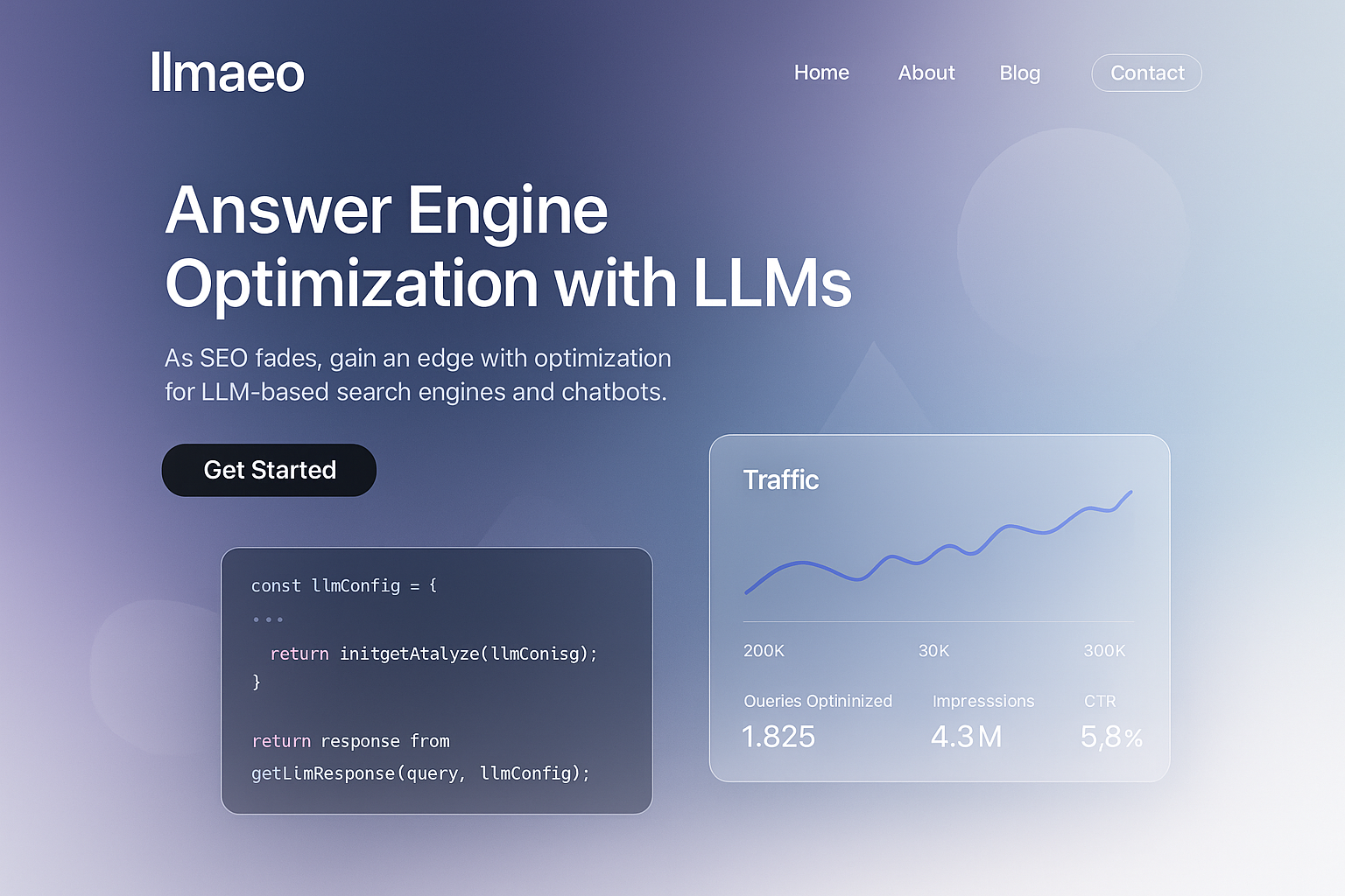 llmaeo.com website mockup