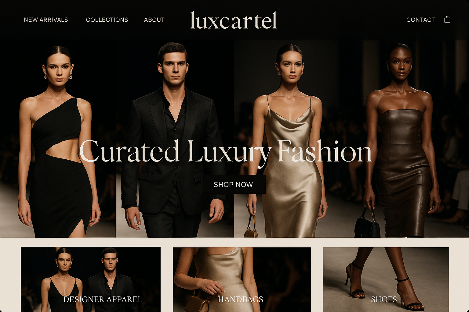luxcartel.com website mockup