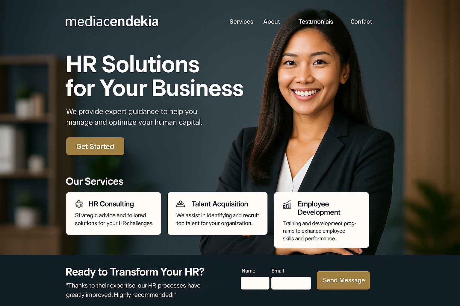 mediacendekia.com website mockup