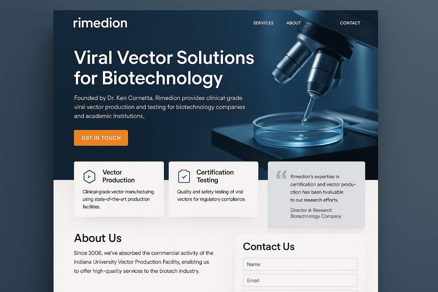 rimedion.com website mockup