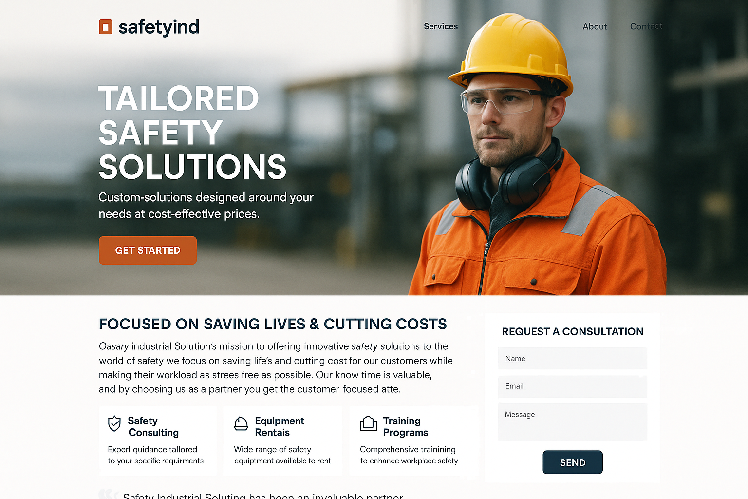 safetyind.com website mockup
