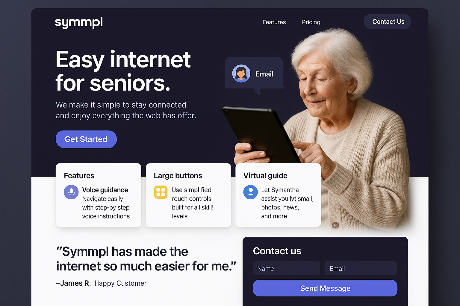 symmpl.com website mockup