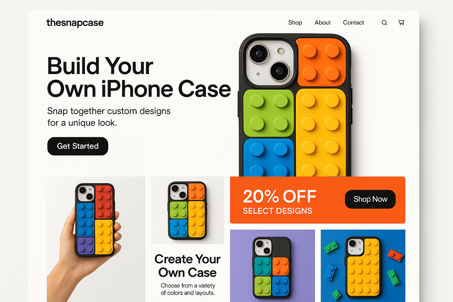 thesnapcase.com website mockup