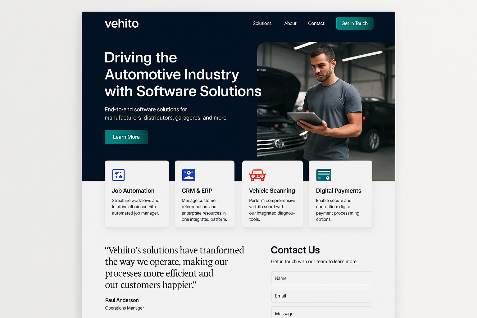 vehito.com website mockup
