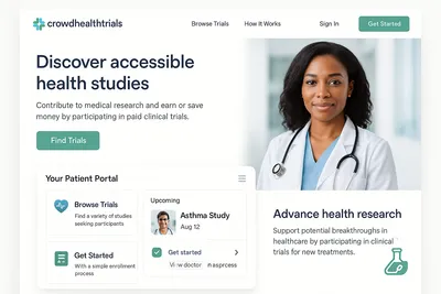 crowdhealthtrials.com screenshot