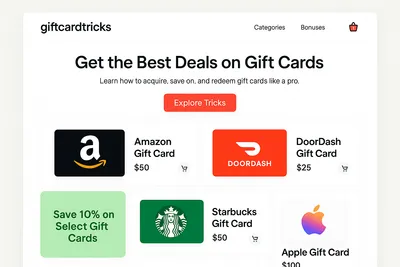 giftcardtricks.com screenshot