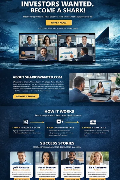 sharkswanted.com screenshot